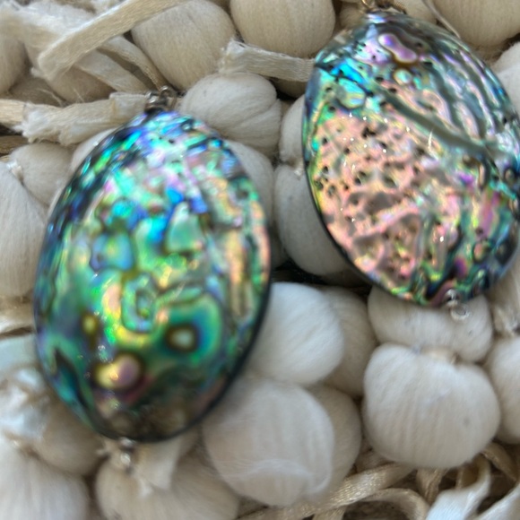 Large Shell oval earrings. - Picture 7 of 8